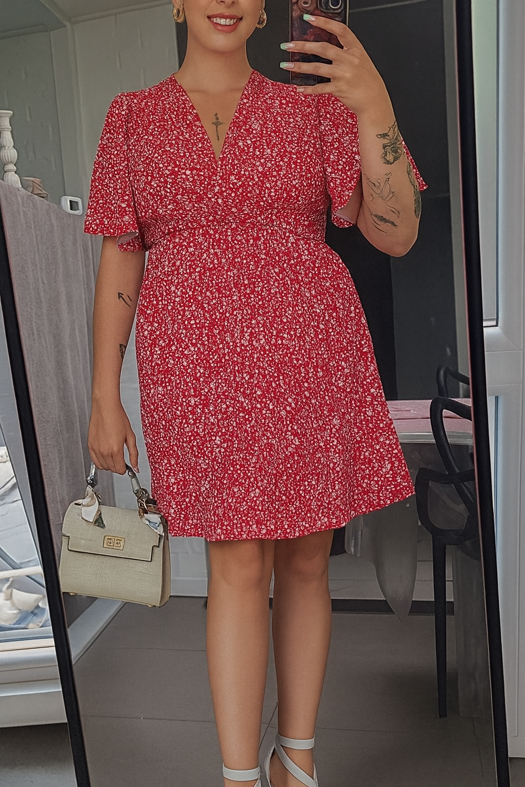 Robe plissé à fleurs