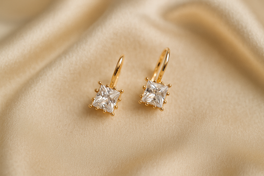 Boucles d'oreilles carré argent