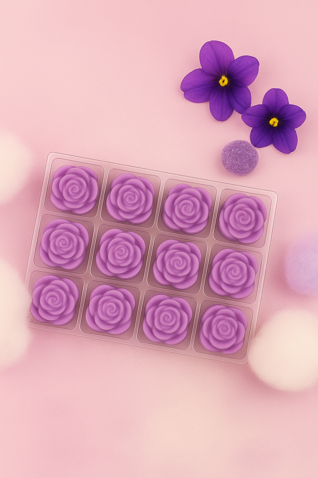 Fondant boîte de 12- bonbon violette