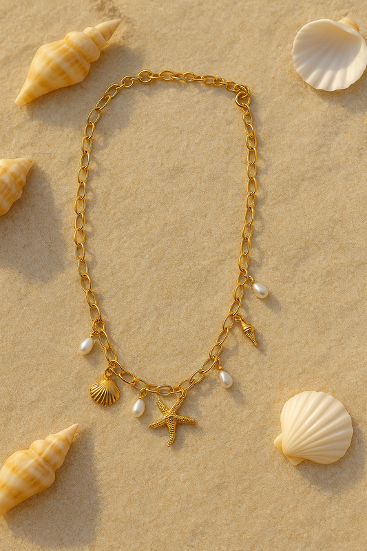 Collier à breloques coquillage